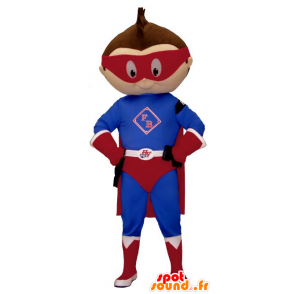 Mascot kleine jongen verkleed als superheld outfit - MASFR20614 - superheld mascotte