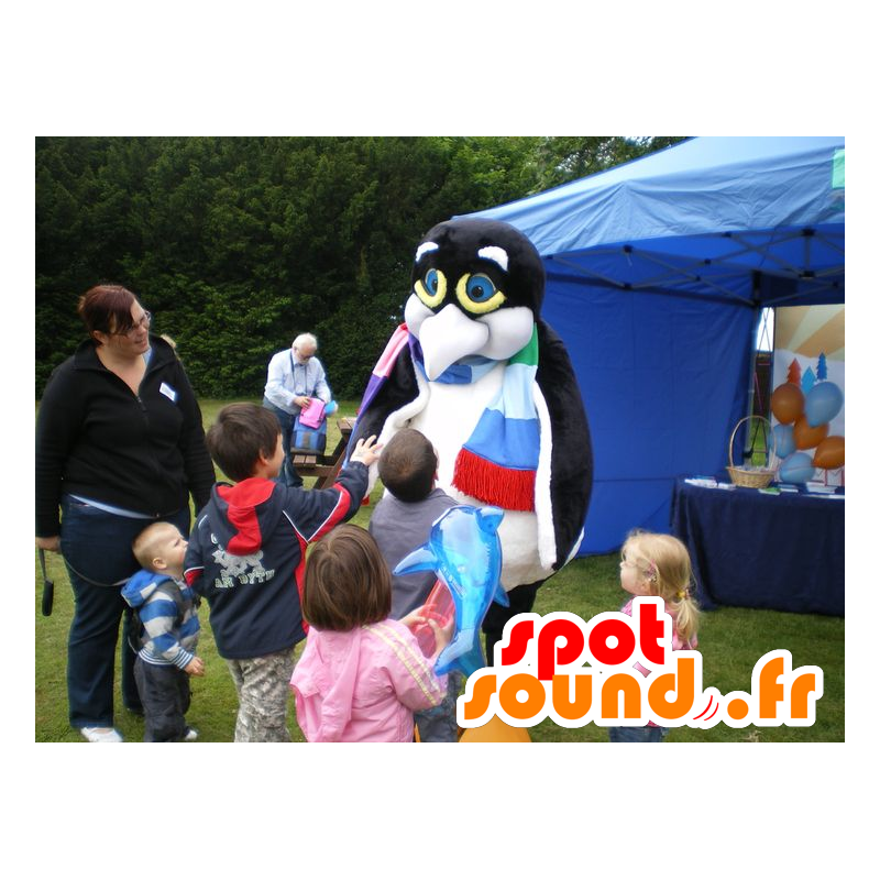 Sort og hvid pingvin maskot, pingvin - Spotsound maskot kostume