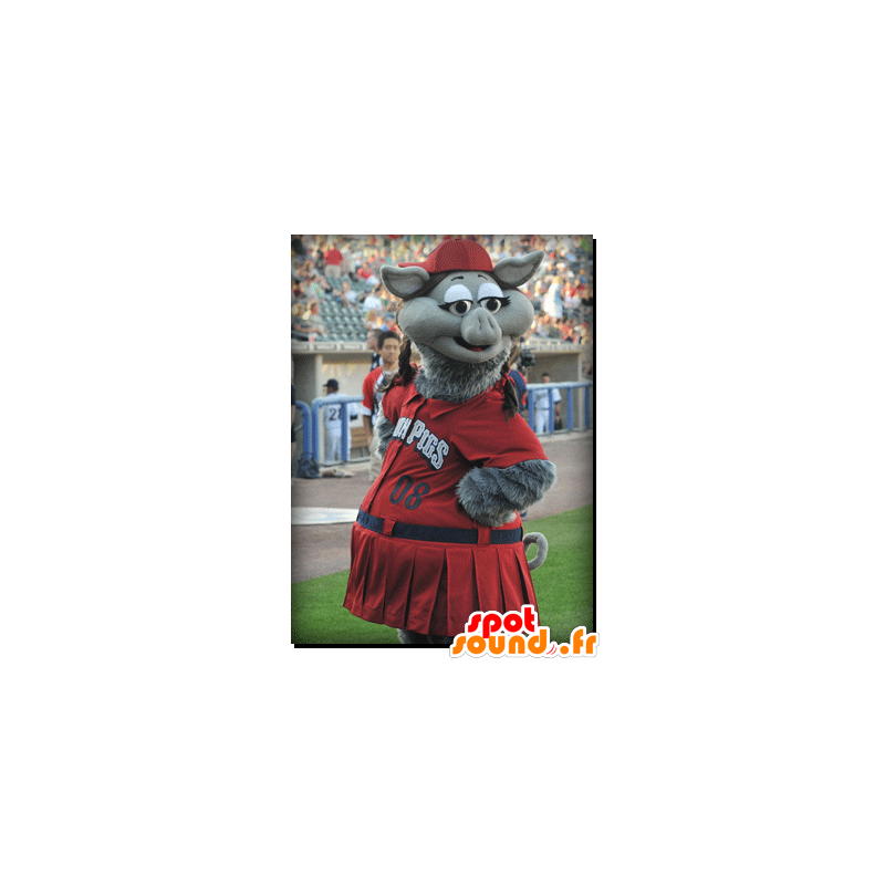 Varken mascotte, grijs zwijnen - MASFR20631 - Pig Mascottes Varken mascotte, grijs zwijnen - MASFR20631 - Pig Mascottes