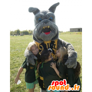Gray bulldog mascot - MASFR20632 - Dog mascots