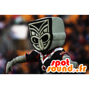 Mascot Maori statue, gray and black - MASFR20637 - Mascots unclassified