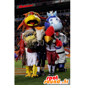 Big blue bird mascot and brown - MASFR20641 - Mascot of birds