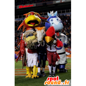 Big blue bird mascot and brown - MASFR20641 - Mascot of birds