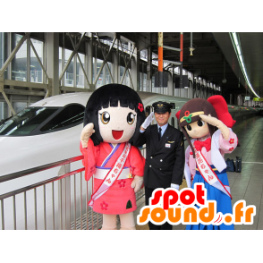 2 mascotte ragazze giapponesi, manga - MASFR20644 - Bambino mascotte