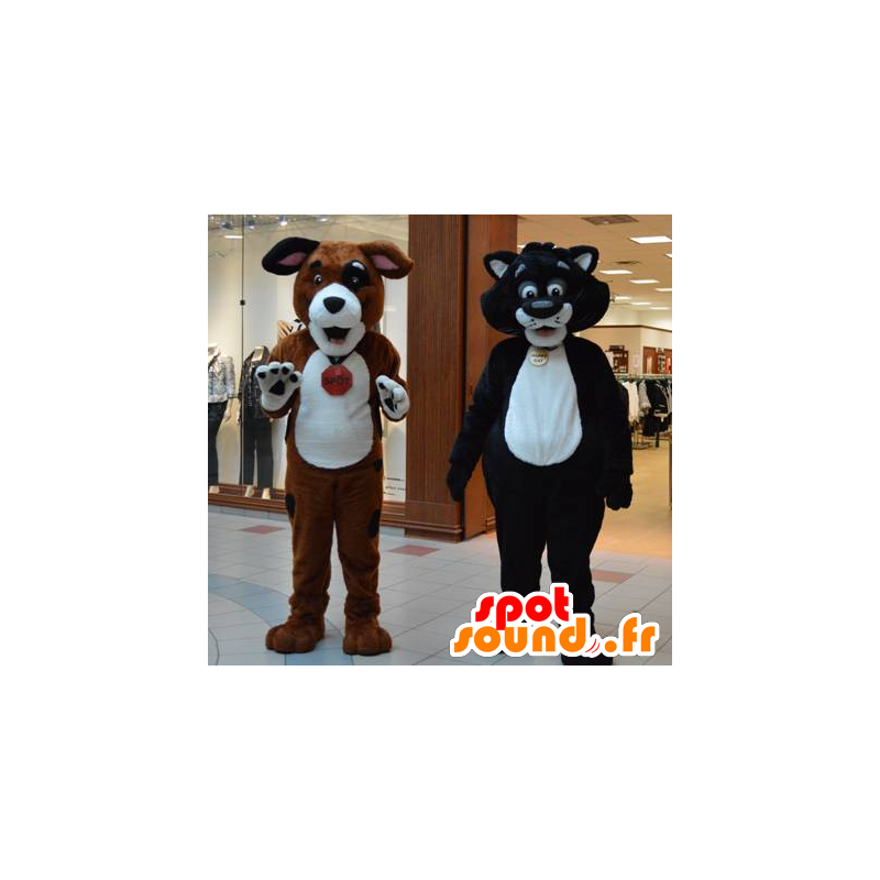2 mascottes, un chat et un chien géants - MASFR20650 - Mascottes de chien