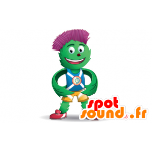 Mascot grønne og røde artisjokker blått og gult antrekk - MASFR20655 - vegetabilsk Mascot