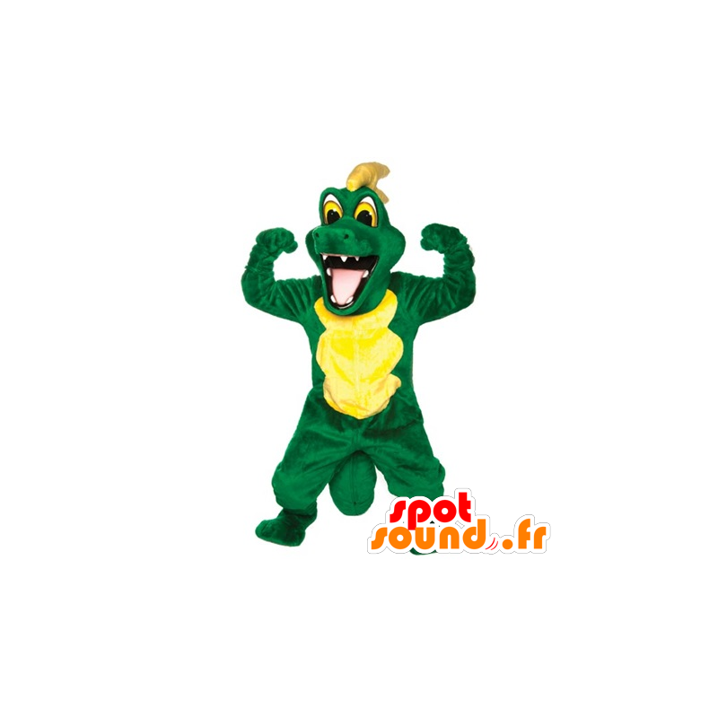 Groen en geel krokodil mascotte - MASFR20657 - Mascot krokodillen