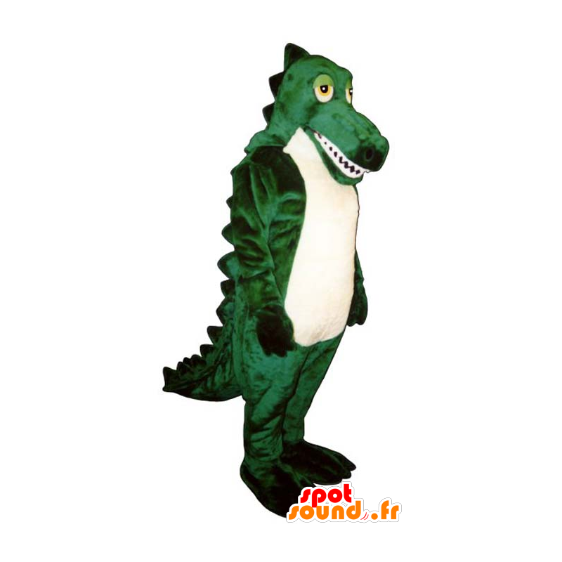 Groen en wit krokodil mascotte - MASFR20659 - Mascot krokodillen