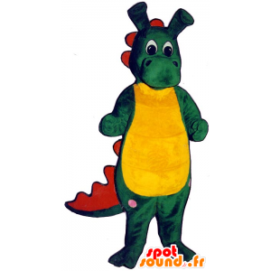 Coccodrillo verde mascotte, rosso e giallo - MASFR20662 - Mascotte di coccodrilli