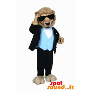 Leone mascotte vestita in abito elegante - MASFR20667 - Mascotte Leone