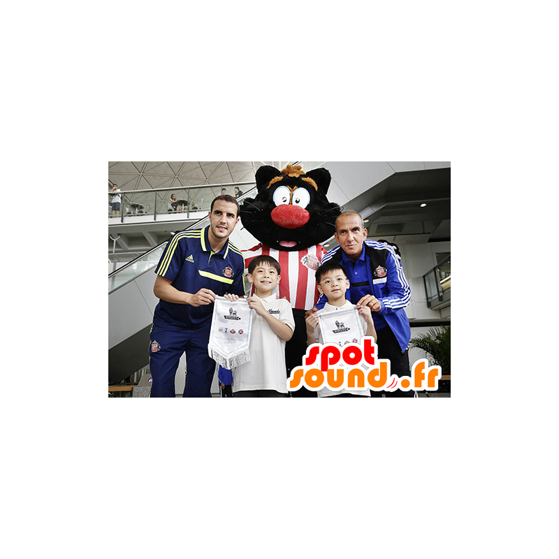Mascot large black cat in sportswear - MASFR20668 - Cat mascots Mascot large black cat in sportswear - MASFR20668 - Cat mascots