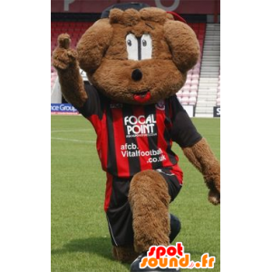 Mascote do cão marrom no sportswear - MASFR20671 - Mascotes cão