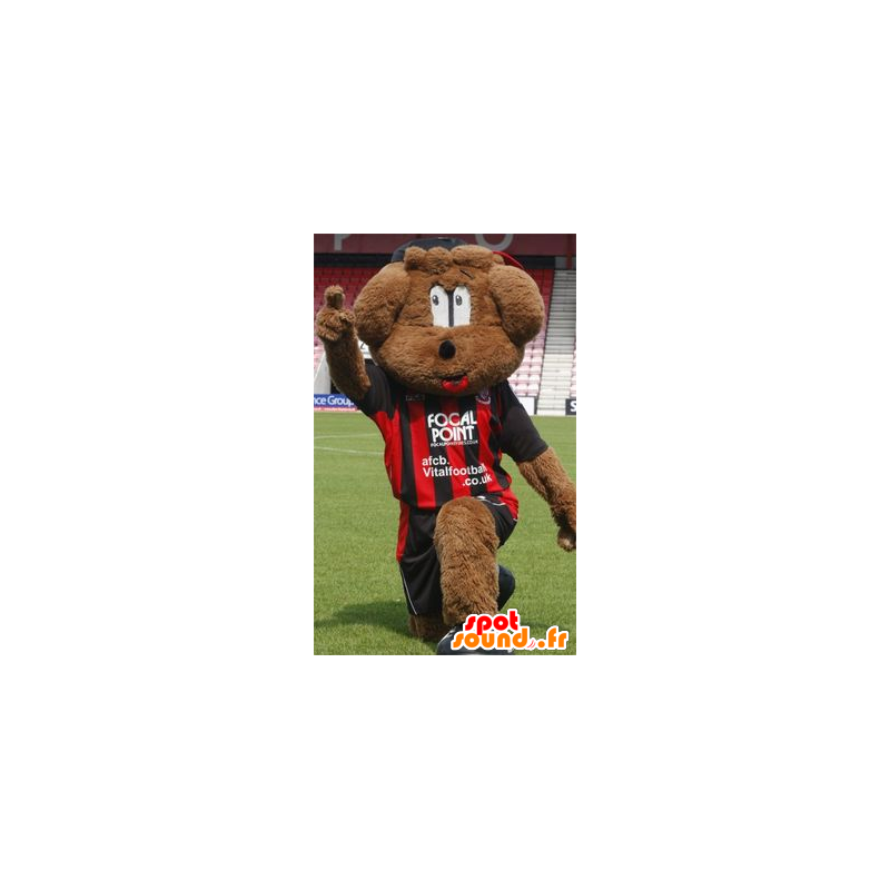 Brown dog mascot in sportswear - MASFR20671 - Dog mascots
