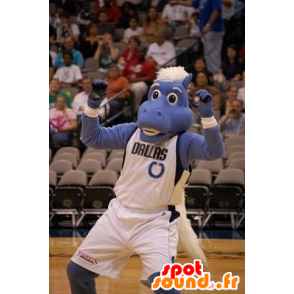 Mascote do cavalo azul e branco - MASFR20674 - mascotes cavalo