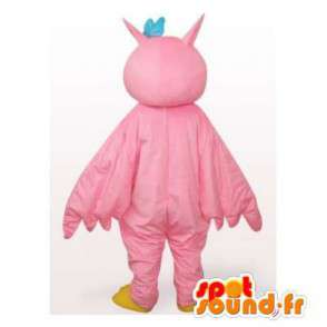 Pink owl mascot. Owl costume - MASFR006424 - Mascot of birds