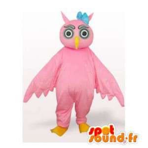 Rosa gufo mascotte. Owl costume - MASFR006424 - Mascotte degli uccelli
