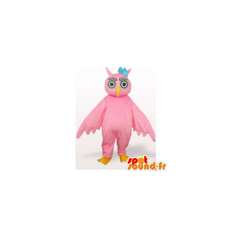Mascotte de chouette rose. Costume de hiboux - MASFR006424 - Mascotte d'oiseaux