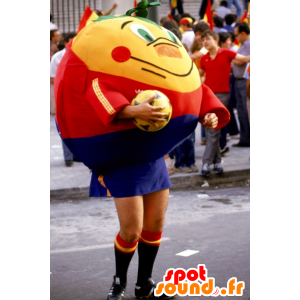 Naranja mandarina mascota gigante en ropa deportiva - MASFR20681 - Mascota de deportes