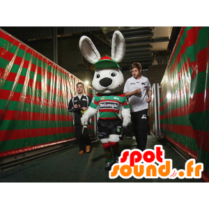 Mascot gran conejo blanco en ropa deportiva - MASFR20689 - Mascota de conejo