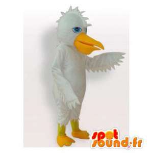 Mascot reusachtige gele en witte pelikaan. Costume Pelican - MASFR006425 - Mascottes van de oceaan