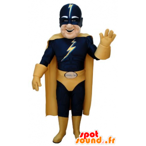 Mascotte de super-héros en tenue bleue et jaune - MASFR20691 - Mascotte de super-héros
