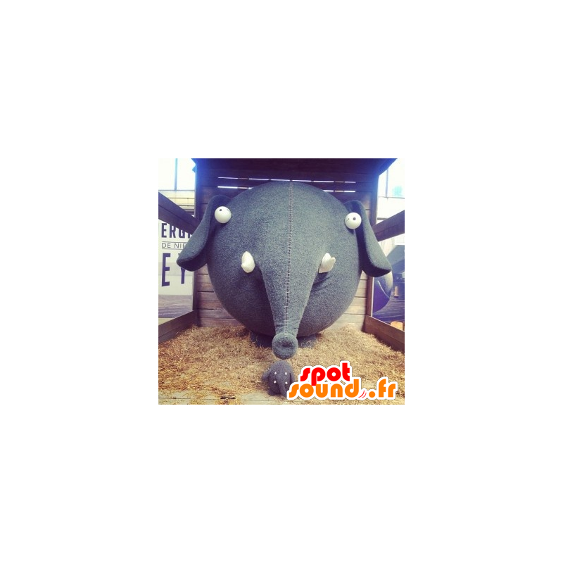 Elephant mascot with a big head - MASFR20692 - Elephant mascots