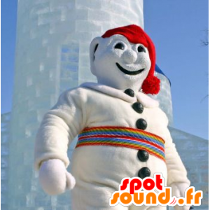 Snowman mascote, todo branco - MASFR20695 - Mascotes Natal