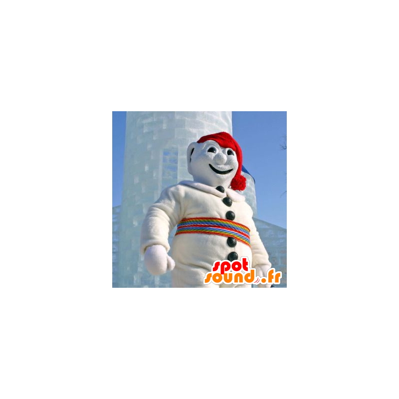 Snowman Mascot, helt hvitt - MASFR20695 - jule~~POS TRUNC