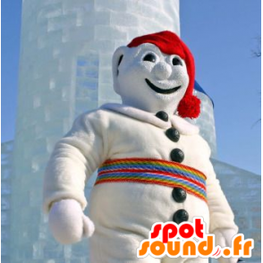 Mascotte de bonhomme de neige, tout blanc - MASFR20695 - Mascottes Noël