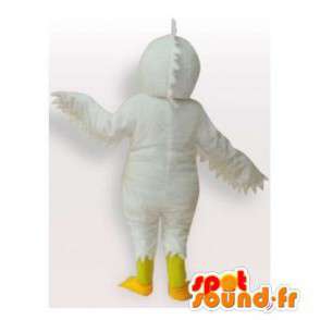 Pelican mascot white and yellow giant. Pelican suit - MASFR006425 - Mascots of the ocean