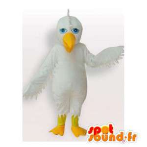 Mascot reusachtige gele en witte pelikaan. Costume Pelican - MASFR006425 - Mascottes van de oceaan