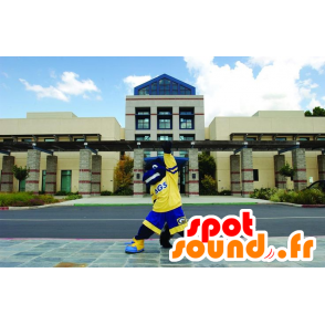 Modré a žluté koně maskot - MASFR20710 - kůň maskoti