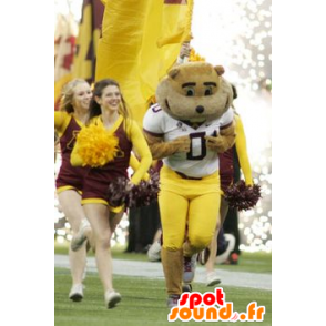 Orso bruno mascotte in abbigliamento sportivo - MASFR20718 - Mascotte orso