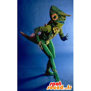 Maskotgrön kameleont, mycket original - Spotsound maskot