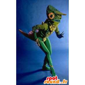Maskotgrön kameleont, mycket original - Spotsound maskot