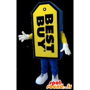 Mascotte d'étiquette géante Best Buy, bleue et jaune - MASFR20721 - Mascottes d'objets