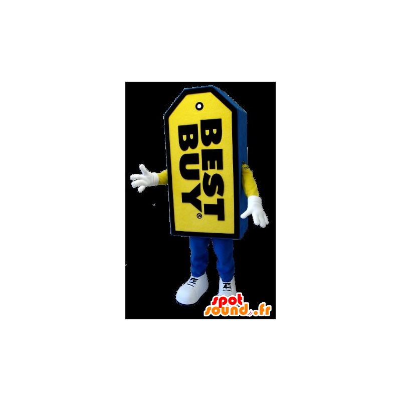 Best Buy jätte etikett maskot, blå och gul - Spotsound maskot