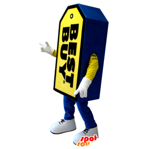 Mascotte d'étiquette géante Best Buy, bleue et jaune - MASFR20721 - Mascottes d'objets