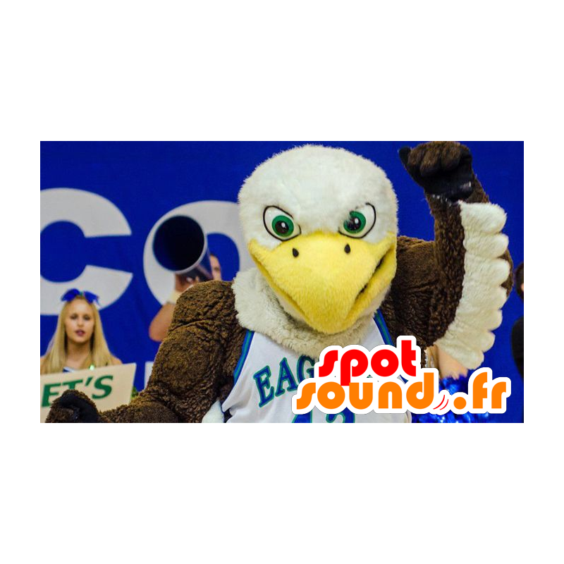 Eagle mascotte bruin, wit en geel - MASFR20722 - Mascot vogels