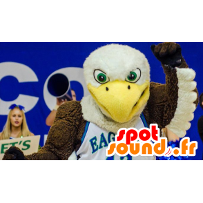 Eagle maskot hnědý, bílý a žlutý - MASFR20722 - maskot ptáci