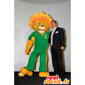 Mascotte de lion jaune, avec une crinière fleurie - MASFR20731 - Mascottes Lion