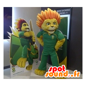Gul løve maskot, med en floral manke - MASFR20731 - Lion Maskoter