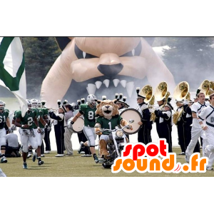 Brun tigermaskot i sportkläder - Spotsound maskot