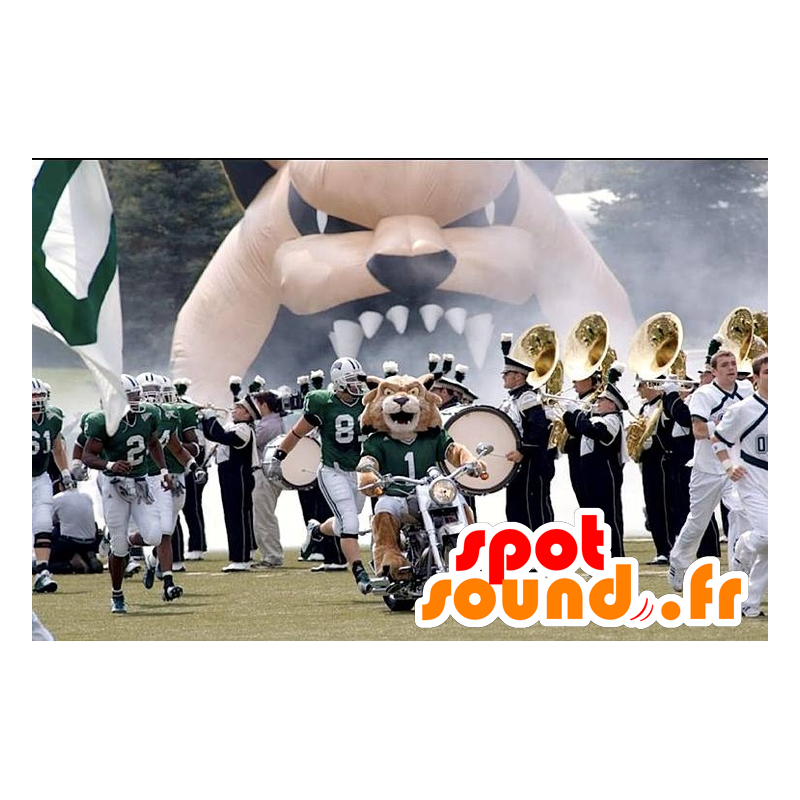 Brun tigermaskot i sportkläder - Spotsound maskot
