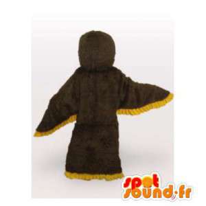 Mascotte d'aigle marron et jaune. Costume d'oiseau - MASFR006427 - Mascotte d'oiseaux