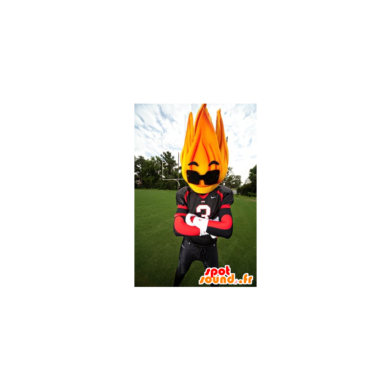Flame maskot se slunečními brýlemi - MASFR20744 - Neutajované Maskoti