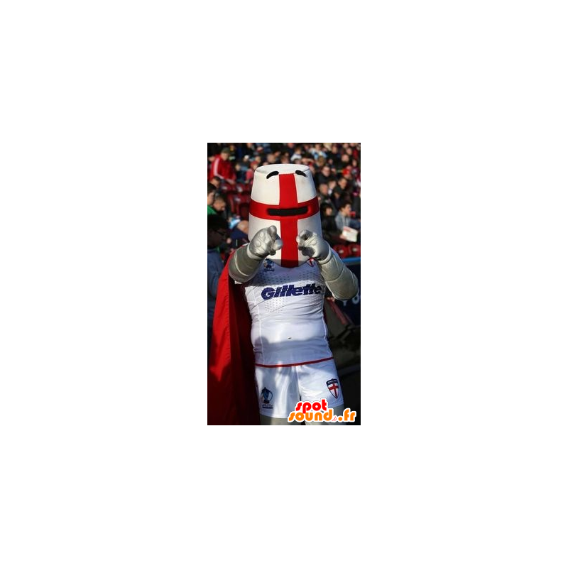 Knight Mascot med hjelm og en rød kappe - MASFR20747 - Maskoter Knights Knight Mascot med hjelm og en rød kappe - MASFR20747 - Maskoter Knights