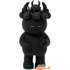 Mascotte de diablotin noir avec des petits sur la tête - MASFR20754 - Mascottes animaux disparus