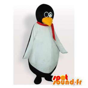 Mascotte de pingouin avec une écharpe et des lunettes - MASFR006429 - Mascottes Pingouin