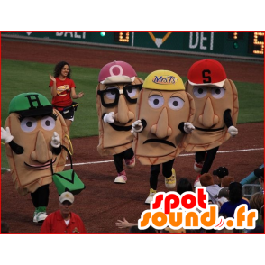 4 mascotas cabezas gigantes con tapas - MASFR20762 - Cabezas de mascotas